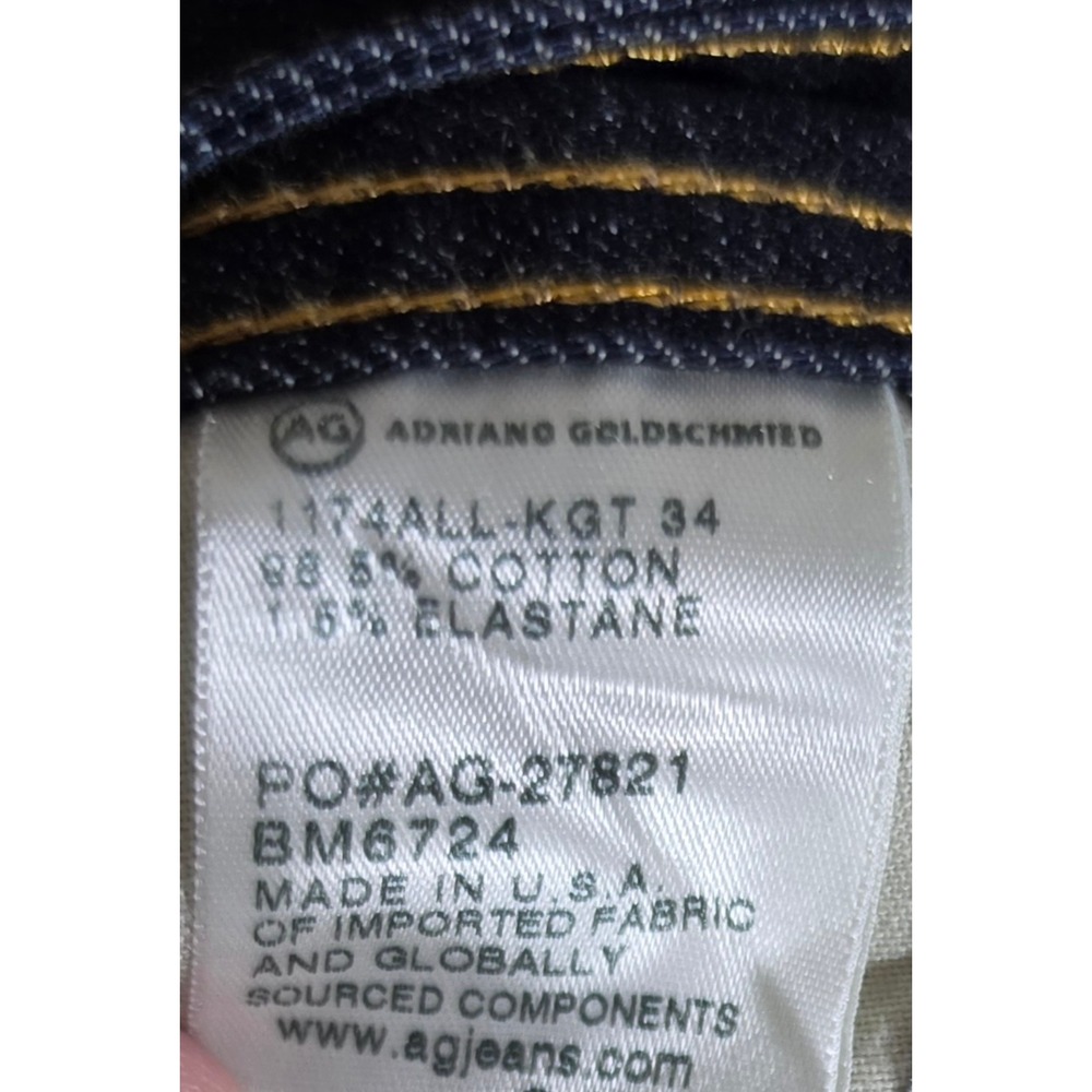 AG Adriano Goldschmied The Graduate Tailored Leg Dark Wash Jeans Mens 34 1174ALL - Picture 4 of 8